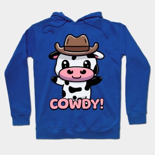 Cowdy! Cute Cowboy Cow Cartoon Hoodie